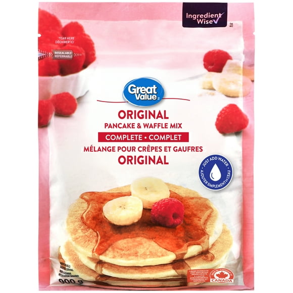 Great Value Original Complete Pancake & Waffle Mix, 900 g