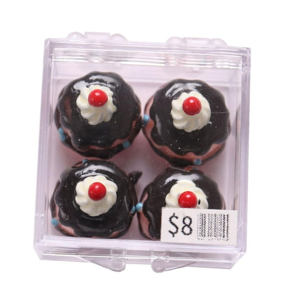 Dollhouse Mini Cake Box, Case de postres en miniatura, 1:12 Modelo de juego de simulación de vida de simulación, mini pastel de comida para niños decoración de juguetes Estilo C