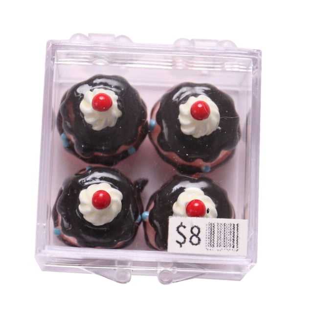 Dollhouse Mini Cake Box, Case de postres en miniatura, 1:12 Modelo de juego de simulación de vida de simulación, mini pastel de comida para niños decoración de juguetes Estilo C