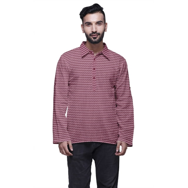 Atasi Kurta Courte Imprimée à Manches Longues pour Hommes Vêtements Ethniques