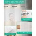 thumbnail image 4 of No Hook Shower Curtain with Snap in Liner, Vintage Flowers Watercolor Floral Leaves Linen Hotel Shower Curtains for Bathroom, Washable Shower Curtain Liner Set with Mesh Top Window, 36"x78", 4 of 6