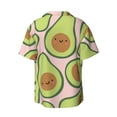 thumbnail image 2 of Xecao offers the Cute Avocado for Men's Casual Short-sleeved Shirt, a button-up collared shirt with a pocket, perfect for beach vacations and yacht travel in the X-Large size., 2 of 7