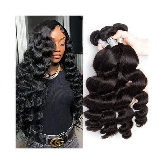 Human Hair Bundles Loose Wave Weave Bundles Natural Color 1/3/4 Bundles Brazilian Remy Hair Extension for Women