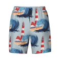 thumbnail image 4 of Lsque Mens Swim Trunks Beacon In The Huge Waves Of The Surf Pattern - Bathing Suit Compression Liner - Beach Swim Shorts Swimwear - (S-3XL) - Stretch Quick Dry -, 4 of 9