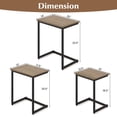 thumbnail image 3 of Giantex Classical Nesting End Table, 3pcs Stacking Coffee Table, Living Room Night Table with Metal Frame, Space Saving, Easy Assembly, Accent Furniture, Gray, 3 of 6
