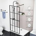 thumbnail image 5 of Goodyo 34" X 72" Shower Door Walk-in Clear Tempered Glass  Shower Screen Fixed Black Finish Aluminum Framed, 5 of 7