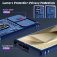 thumbnail image 5 of Design for Samsung Galaxy S24 Ultra Phone Case with Camera Lens Ring Holder Kickstand Heavy Duty Rugged Shockproof Military Grade Bumper Protective Cover for Women Men Girls 6.8 inch Blue, 5 of 14