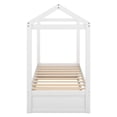 thumbnail image 4 of Noble House Lira Twin House Bed with Rolling Trundle, Customizable Pine Wood Frame, Space Saving, White, 4 of 12