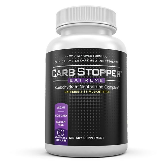 Carb Stopper Extreme Starch Blocker Keto Diet Supplement, 60 Gluten Free Capsules