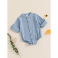 thumbnail image 2 of Bagilaanoe Newborn Baby Boy Rompers Long Sleeve Bodysuits 3M 6M 12M 18M Infant Casual One Piece Short Jumpsuit, 2 of 6