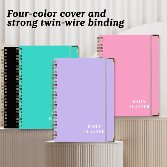 Undated Daily To Do List Planner Notebook Aesthetic Notepad for Work with Plastic Cover Hourly Schedule Checklist Productivity for Office Woman Man Pink 8.5 In