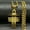Gold color, variant on Hip Hop Novelty Trinity Stereo Cross Necklace Women Men 14K Yellow Gold  Snake Clavicle Chain Choker Necklace Jewelry Gift