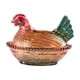 thumbnail image 3 of Plato de con forma de gallina en nido y tapa, ideal para guardar aperitivos, cocina, oficina, decoración, postres, hogar, pedestal, dulcero. Cabeza roja, 3 of 8