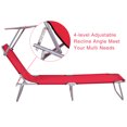thumbnail image 4 of Gymax Chaise Longue Pliante Chaise de Plage Fauteuil Inclinable Dossier Rouge, 4 of 10