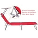 Gymax Chaise Longue Pliante Chaise de Plage Fauteuil Inclinable Dossier Rouge – image 4 sur 10