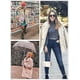 thumbnail image 4 of Chaqueta de lana de invierno para mujer con bolsillo, abrigo cálido blanco roto, 4 of 5