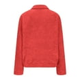 thumbnail image 6 of yoeyez Women Fleece Sherpa Pullover Half Zip Fuzzy Jacket Mock Neck Long Sleeve Sweatshirts Winter Cozy Sweater Coat with Pockets Red,M, 6 of 7