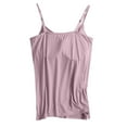 thumbnail image 5 of UoCefik Tank With Bra Built In for Women Summer Adjustable Spaghetti Strap Camisole Tops Cotton Padded Plus Size Undershirts Trendy Yoga Tops Pink M, 5 of 8