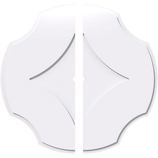 Ekena Millwork CMP32PL2-01000 32 Po OD x 1 Po ID Carré Percival Architecture Grade Médaillon de Plafond Contemporain PVC - 2 Pièces