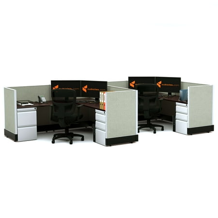 UPC: 0729105171483 | System Furniture 39H 2pack Inline Powered Cubicles