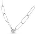 thumbnail image 3 of SuperJeweler 1 Carat Moissanite Necklace With Sterling Silver Paperclip Chain, 18 Inches For Women, 3 of 6