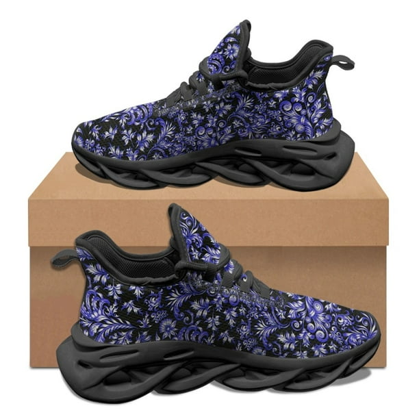 Zapatillas de deporte informales con estampado de arte barroco para mujer, cómodas y transpirables, para deportes al aire libre, zapatos planos para mujer