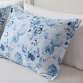 thumbnail image 3 of Full/Queen Floral Striped Comforter Set - 5-Piece Microfiber Bedding Set with 2 Shams & Throw Pillows, Oeko-Tex Certified, 3 of 21