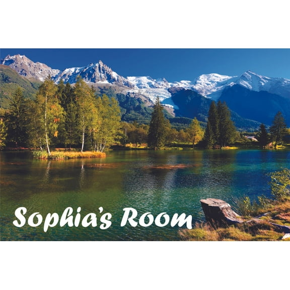 Lake Picture Beautiful Scenery Customized Wall Decal- Custom Vinyl Wall Art - Personalized Name - Baby Girls Boys Kids Nursery Bedroom Wall Decal Room Decor Wall Stickers Decoration Size (20x40 inch)