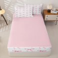 thumbnail image 4 of Homewish Girls Bowknot Zipper Twin Comforter Sets with Fitted Sheet and 2 Pillowcases,Pink Polka Dots Bow Zipper Bedding Set,Pink Reversible,4 Pieces, 4 of 7