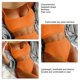 thumbnail image 5 of Conjunto de bikini con tirantes finos para mujer Traje de baño sin espalda de corte alto acanalado con cuello en U de dos piezas Naranja XL, 5 of 6