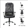 thumbnail image 3 of Ergonomic High Back Office Chair ,Mesh Desk Chair W/ Lumbar Support and Rolling Wheels, Adjustable Headrest Backrest Armrest,Black, 3 of 5
