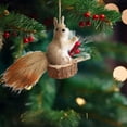 thumbnail image 2 of dajkiuy Christmas Squirrel Ornaments, Realistic Foam Squirrel Hanging Decorations for Holiday Xmas Tree Home Indoor Party Gift, 2 of 6
