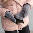 thumbnail image 5 of C.C by Quad Collection Women's Chenille Touch Screen Gloves, Lavender, 5 of 7