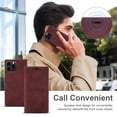 thumbnail image 4 of for iPhone 16 Pro Wallet Case Cover, Luxury Wallet Case with Card Holder Magnetic Clasp Kickstand PU Leather Folio Protective Phone Case for iPhone 16 Pro, Winered, 4 of 11