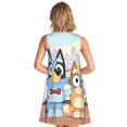 thumbnail image 2 of Saiise Bluey Print Women's Sleeveless Knee-Length Dress with Pockets Casual Summer Tank Dress, 2 of 7