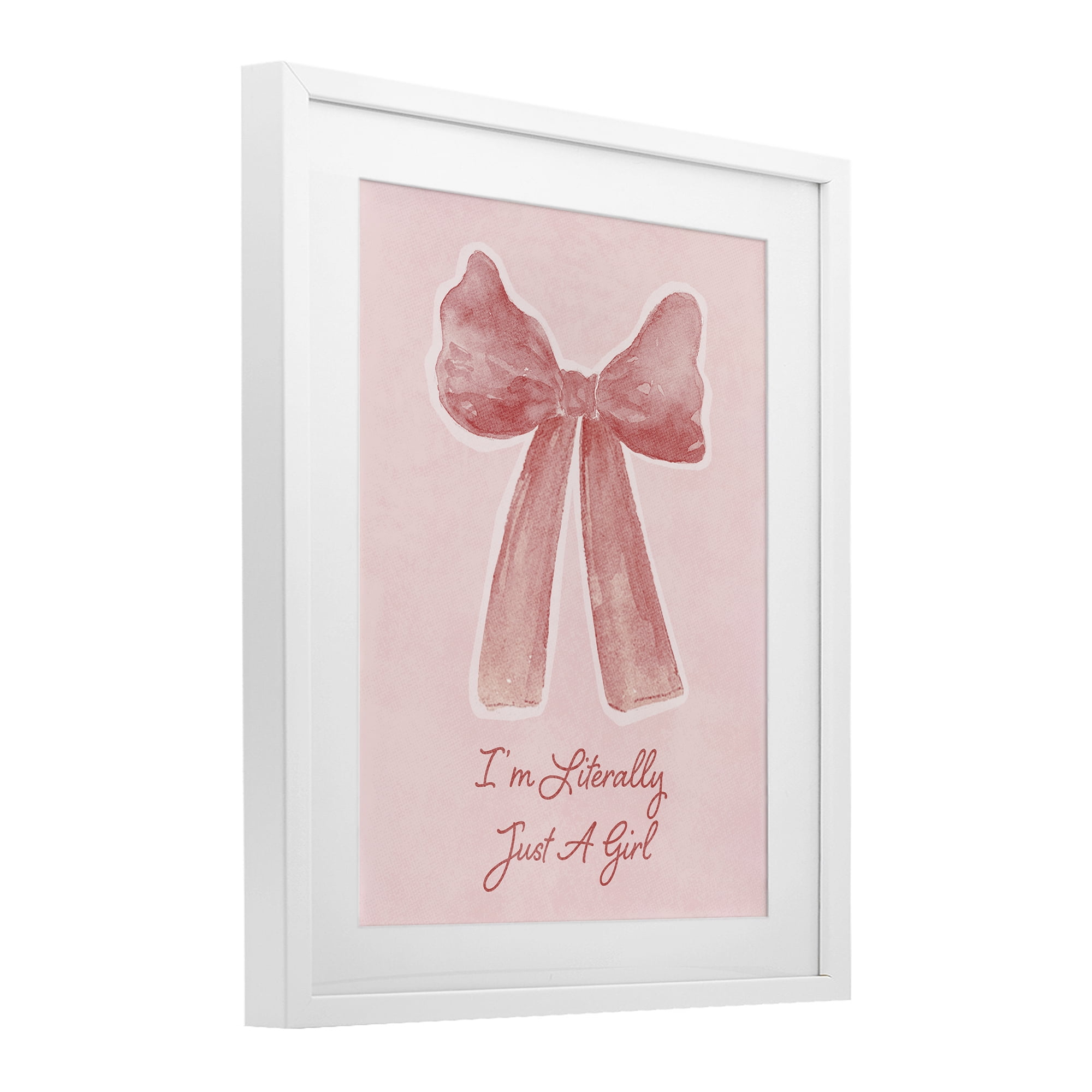 Stupell Industries Literally Just A Girl White Framed Print Under Glass, design by Lucille Price