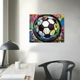 thumbnail image 3 of COMIO Sports Wall Art Boys Room Wall Decor Graffiti Decor Colorful Soccer Football Canvas Pictures Abstract Street Pop Art Posters Prints Paintings, Bedroom Artwork Decorations, 3 of 4