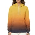 thumbnail image 3 of lcziwo Womens Gradient Color Drawstring Hoodies Casual Winter Warm Fleece Lined Pullover Tops Long Sleeve Hooded Sweatshirt with Pockets, Yellow, S, 3 of 8