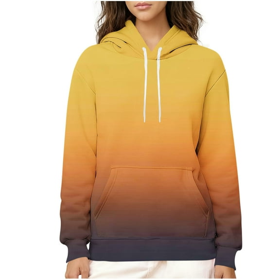 Sherpa Fleece Lined Hoodies for Women Warm Winter Gradient Pullovers Long Sleeve Sweatshirts Casual Thermal Tops