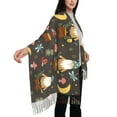 thumbnail image 5 of Cauagu Gnome Insect Frog Print Women Wrap Shawl tassels Scarves Retro Scarf 77.6"X28.3", 5 of 8