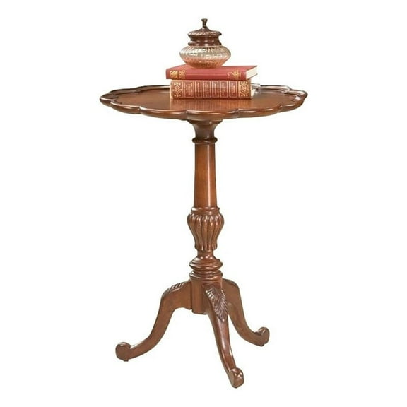 Beaumont Lane Round Transitional Wood Pedestal Table in Cherry