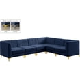 thumbnail image 2 of Meridian Furniture Alina Navy Velvet Modular Sectional, 2 of 20