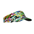 thumbnail image 2 of Kll Sport Sun Visor Hats Ball Caps Empty Top Baseball Sun Cap For Men Women-Colorful Tie Dye Stained Glass, 2 of 8