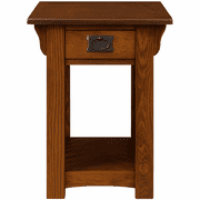 Leick Home Mission Impeccable Solid Wood Storage End Table, Medium Oak