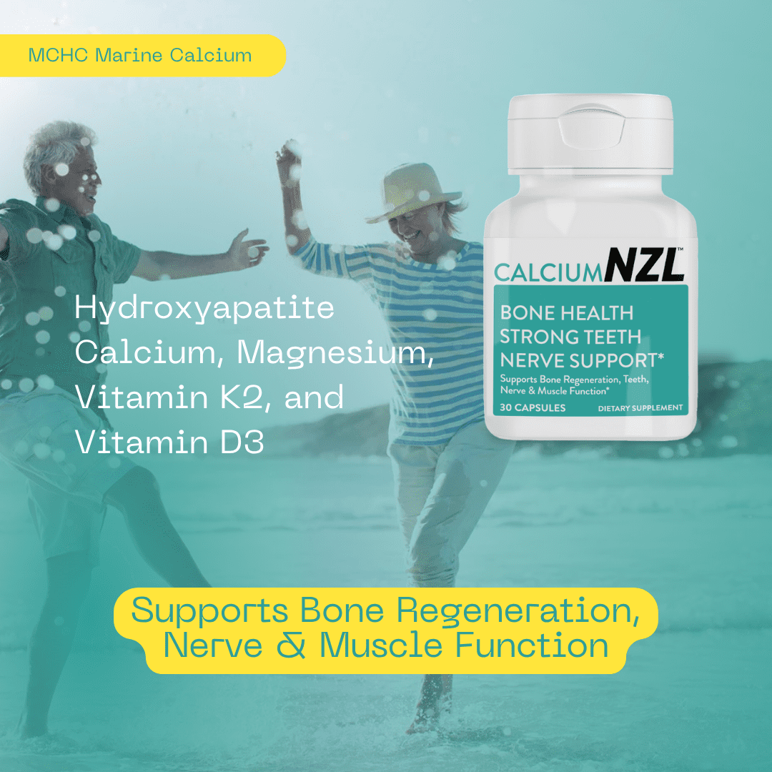 NZL Calcium Plus, New Zealand Natural Raw Calcium Supplement, Phosphorus, Magnesium, Collagen, Selenium, 30 Capsules