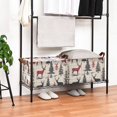 thumbnail image 3 of Yayeee Foldable Storage Basket for Shelves with Handles Set of 2 Waterproof Cloth Bins, Red Deer, 3 of 7