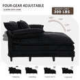 thumbnail image 3 of JONPONY 64''x54'' Chaise Lounge Chair Indoor, Oversized Upholstered Sofa Bed, Sleeper Couch Reading Chairs Fluffy Plush Faux Fur Cloud Sofas Couches with Adjustable Back for Living Room, Black, 3 of 13