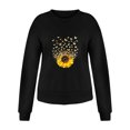 thumbnail image 3 of Bibifish Womens Sunflower Sweatshirts Floral Printed Crewneck Long Sleeve Pullover Cute Spring Casual Loose Fit Breathable Comfy Sweatshirts, 3 of 3