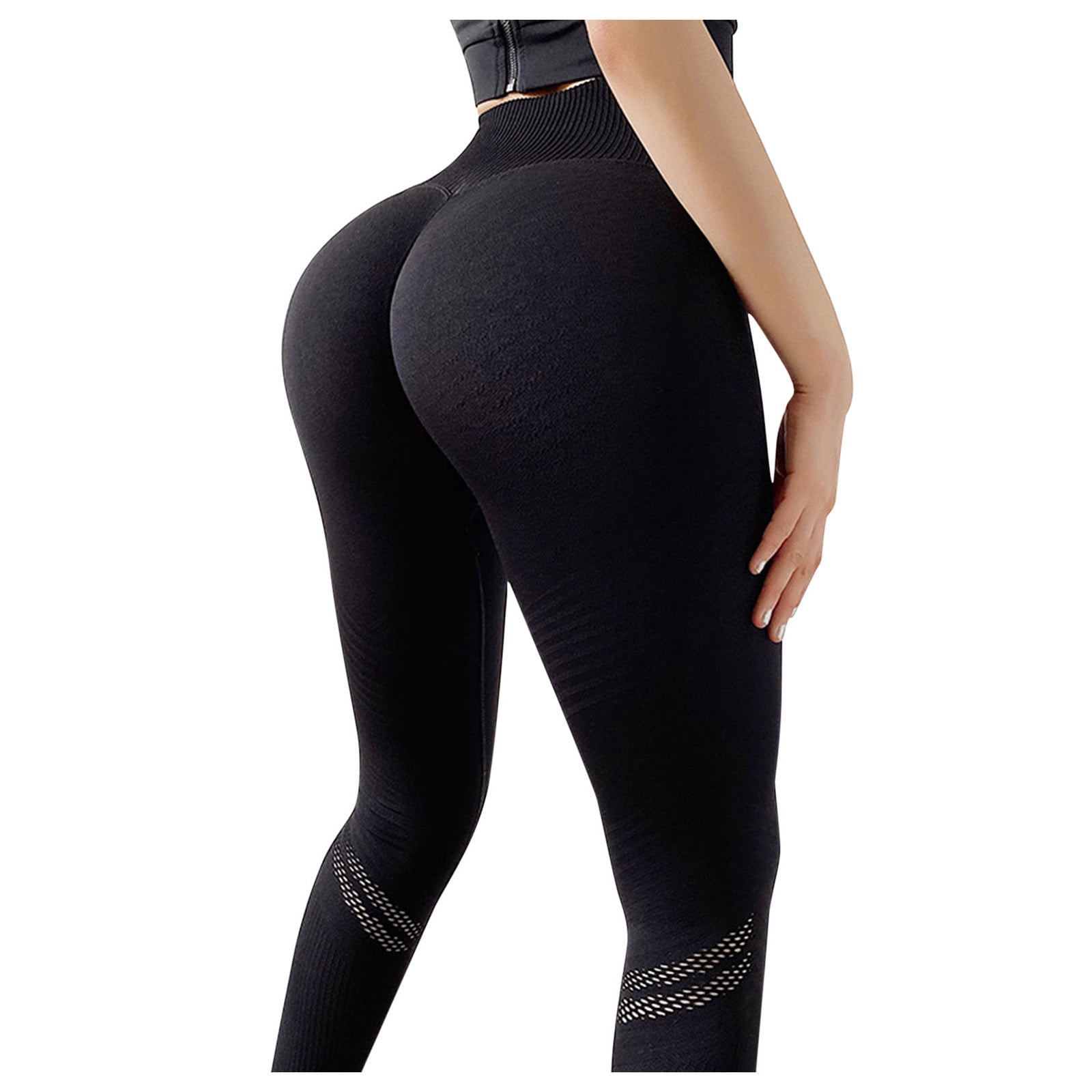 MixMatchy Women's Thick High Waist Yoga Pants Tummy Control Slimming Booty  Leggings Workout Running Butt Lift Tights Black S at  Women's  Clothing store