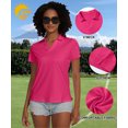 thumbnail image 4 of Tyhengta Women's Golf Polo Shirts Collared V Neck Short Sleeve UPF 50+ Quick Dry Tennis Shirt Dry Fit Moisture Wicking Red M, 4 of 7